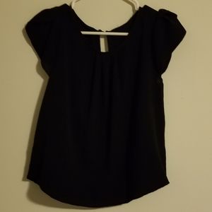 Black dressy short sleeve blouse